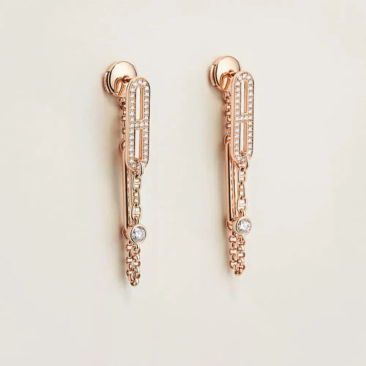 [Sophire]CHAINE CHAOS DIAMOND DROP EARRINGS