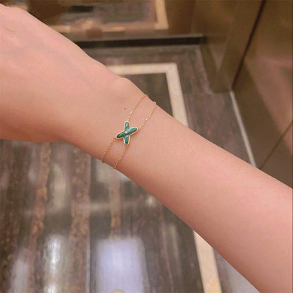 [Sophire Jewelry ]JEUX BRACELET MALACHITE PINK GOLD 1 DIAMOND