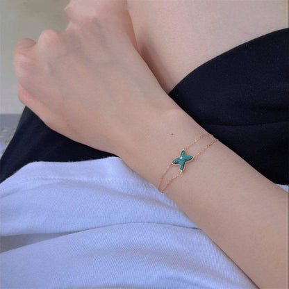 [Sophire Jewelry ]JEUX BRACELET MALACHITE PINK GOLD 1 DIAMOND