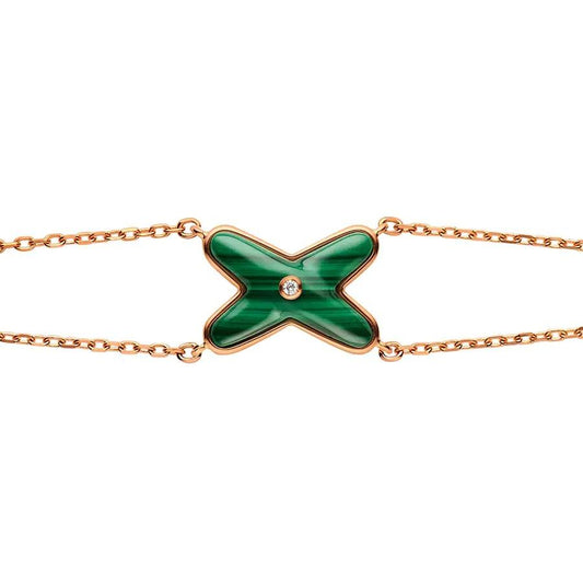 [Sophire]JEUX BRACELET MALACHITE ROSE GOLD 1 DIAMOND