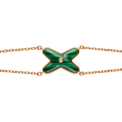 [Sophire Jewelry ]JEUX BRACELET MALACHITE PINK GOLD 1 DIAMOND