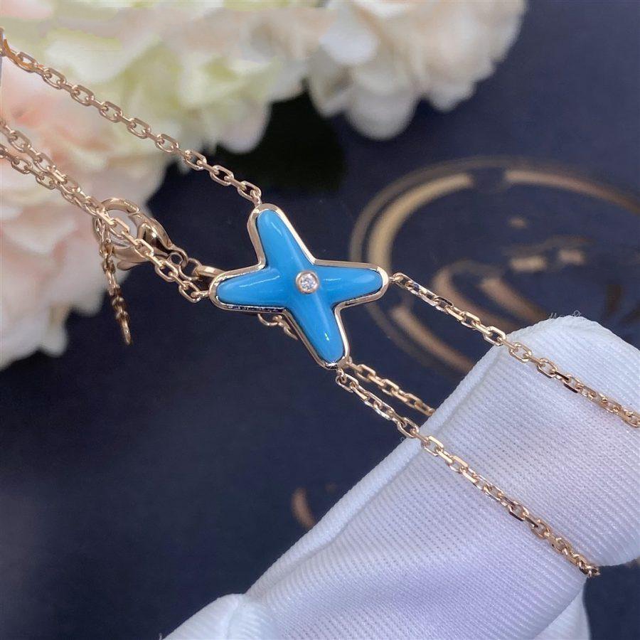 [Sophire Jewelry ]JEUX BRACELET TURQUOISE PINK GOLD 1 DIAMOND