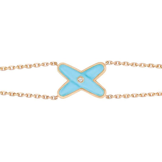 [Sophire]JEUX BRACELET TURQUOISE ROSE GOLD 1 DIAMOND