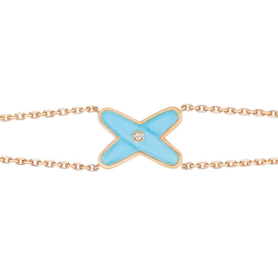 [Sophire Jewelry ]JEUX BRACELET TURQUOISE PINK GOLD 1 DIAMOND