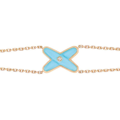 [Sophire Jewelry ]JEUX BRACELET TURQUOISE PINK GOLD 1 DIAMOND