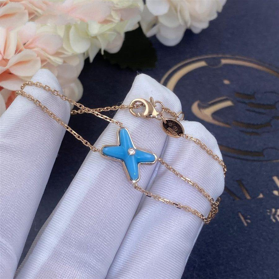 [Sophire Jewelry ]JEUX BRACELET TURQUOISE PINK GOLD 1 DIAMOND
