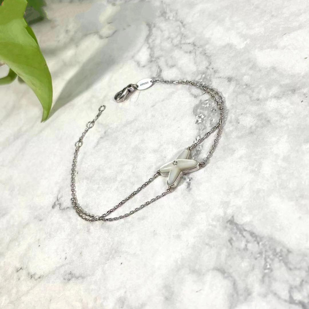 [Sophire Jewelry ]JEUX BRACELET WHITE MOP SILVER 1 DIAMOND
