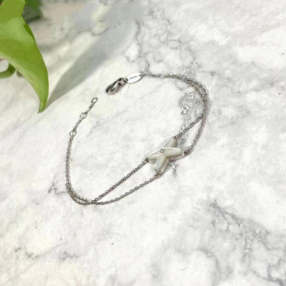 [Sophire Jewelry ]JEUX BRACELET WHITE MOP SILVER 1 DIAMOND