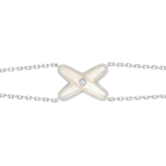 [Sophire]JEUX BRACELET WHITE MOP SILVER 1 DIAMOND