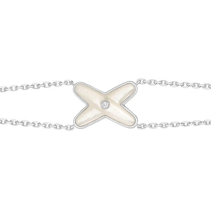 [Sophire Jewelry ]JEUX BRACELET WHITE MOP SILVER 1 DIAMOND