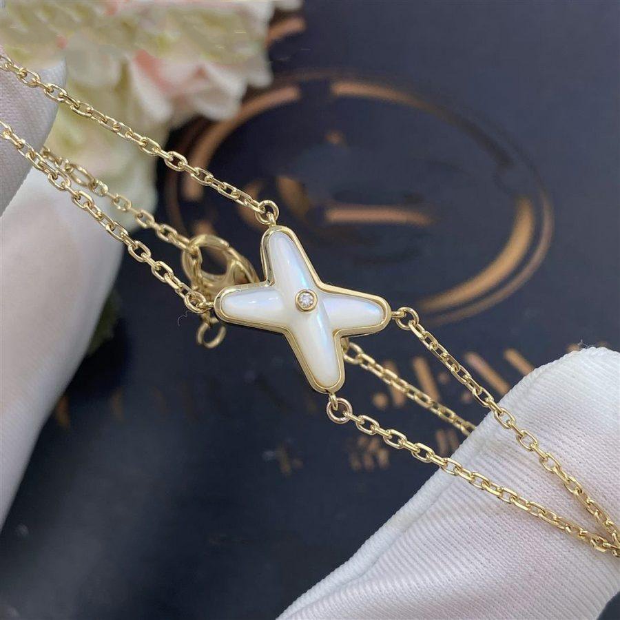 [Sophire Jewelry ]JEUX BRACELET WHITE MOP GOLD 1 DIAMOND