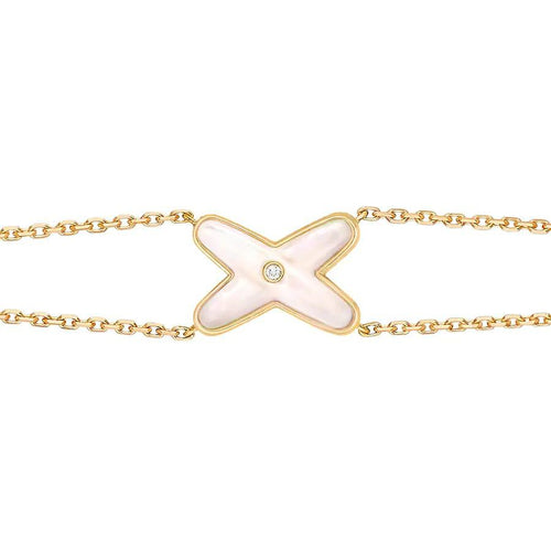 [Sophire Jewelry ]JEUX BRACELET WHITE MOP GOLD 1 DIAMOND