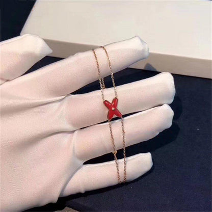 [Sophire Jewelry ]JEUX BRACELET CARNELIAN PINK GOLD 1 DIAMOND