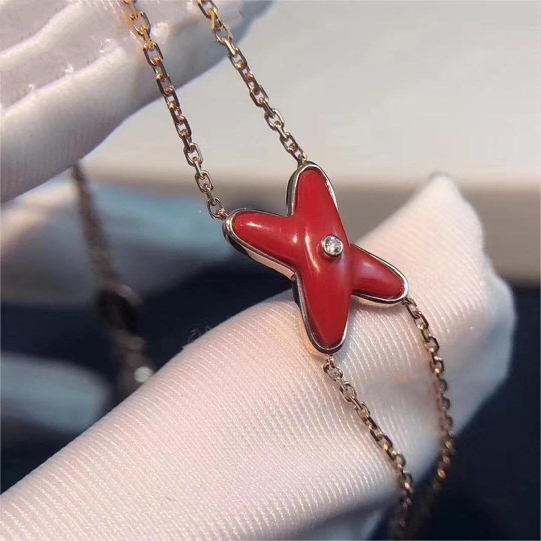 [Sophire Jewelry ]JEUX BRACELET CARNELIAN PINK GOLD 1 DIAMOND