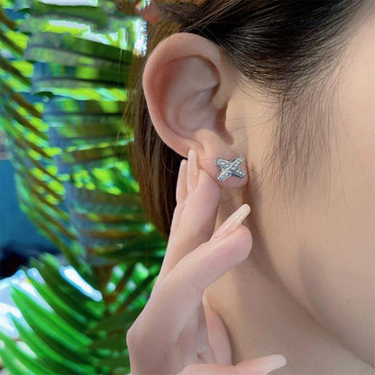 [Sophire Jewelry ]JEUX DE SILVER DIAMOND EARRINGS
