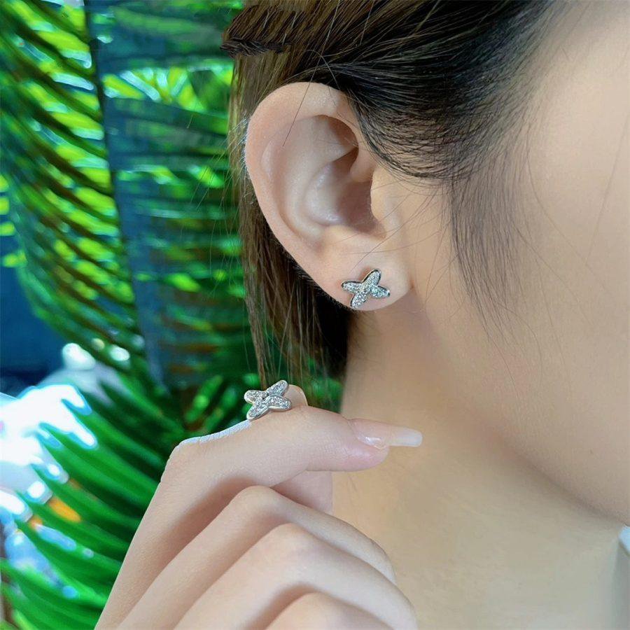 [Sophire Jewelry ]JEUX DE SILVER DIAMOND EARRINGS