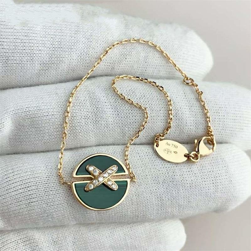 [Sophire Jewelry ]JEUX DE BRACELET MALACHITE PINK GOLD DIAMONDS