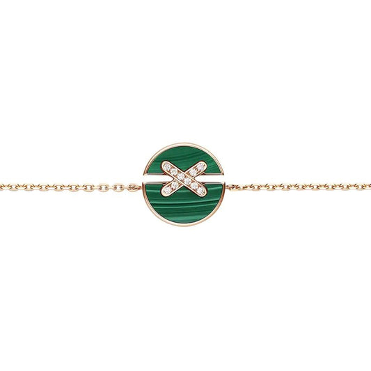 [Sophire]JEUX DE BRACELET MALACHITE ROSE GOLD DIAMONDS