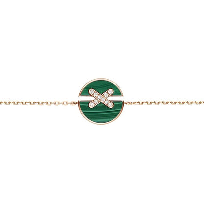 [Sophire Jewelry ]JEUX DE BRACELET MALACHITE PINK GOLD DIAMONDS