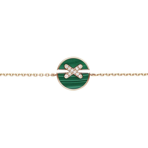 [Sophire Jewelry ]JEUX DE BRACELET MALACHITE PINK GOLD DIAMONDS