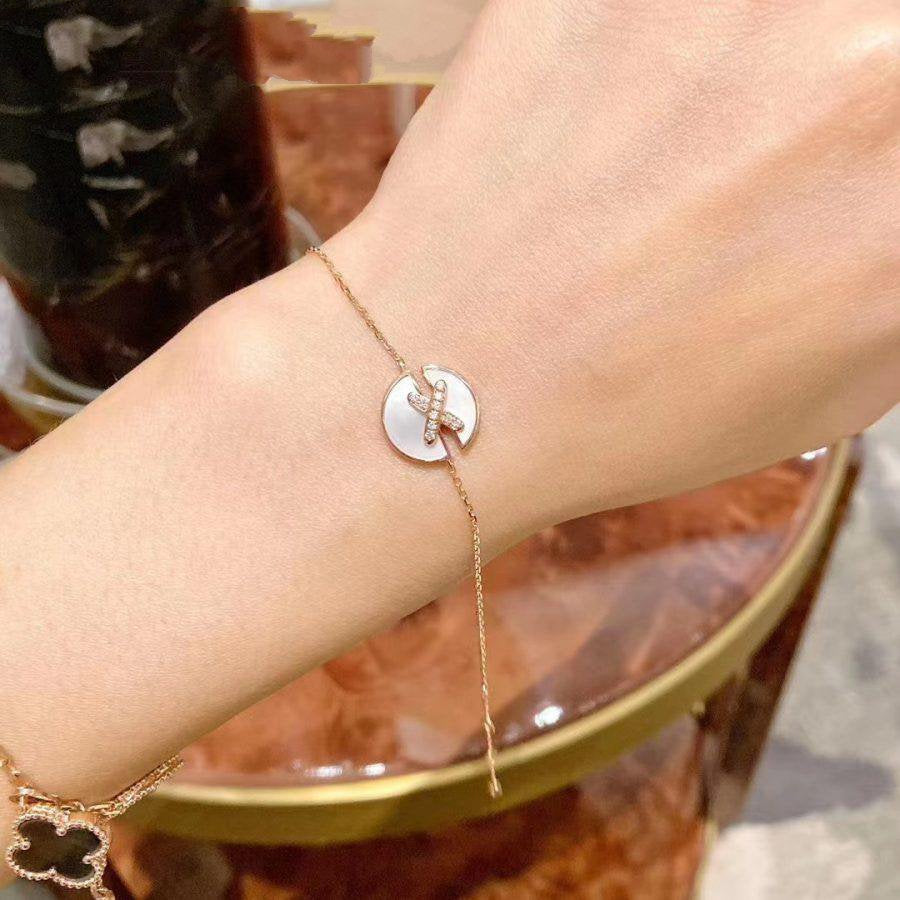 [Sophire Jewelry ]JEUX DE BRACELET MOP PINK GOLD DIAMONDS