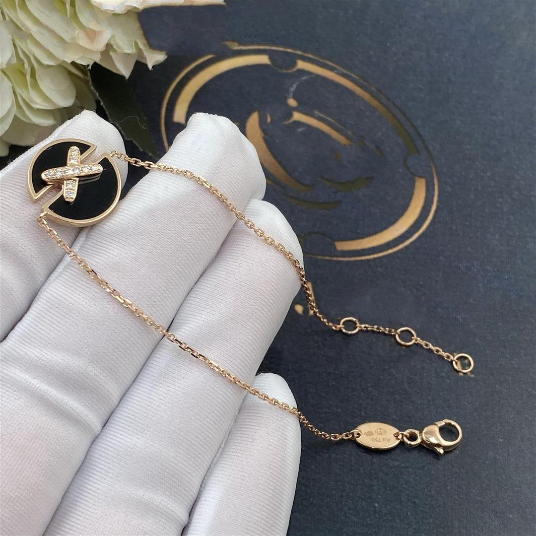 [Sophire Jewelry ]JEUX DE BRACELET ONYX PINK GOLD DIAMOND