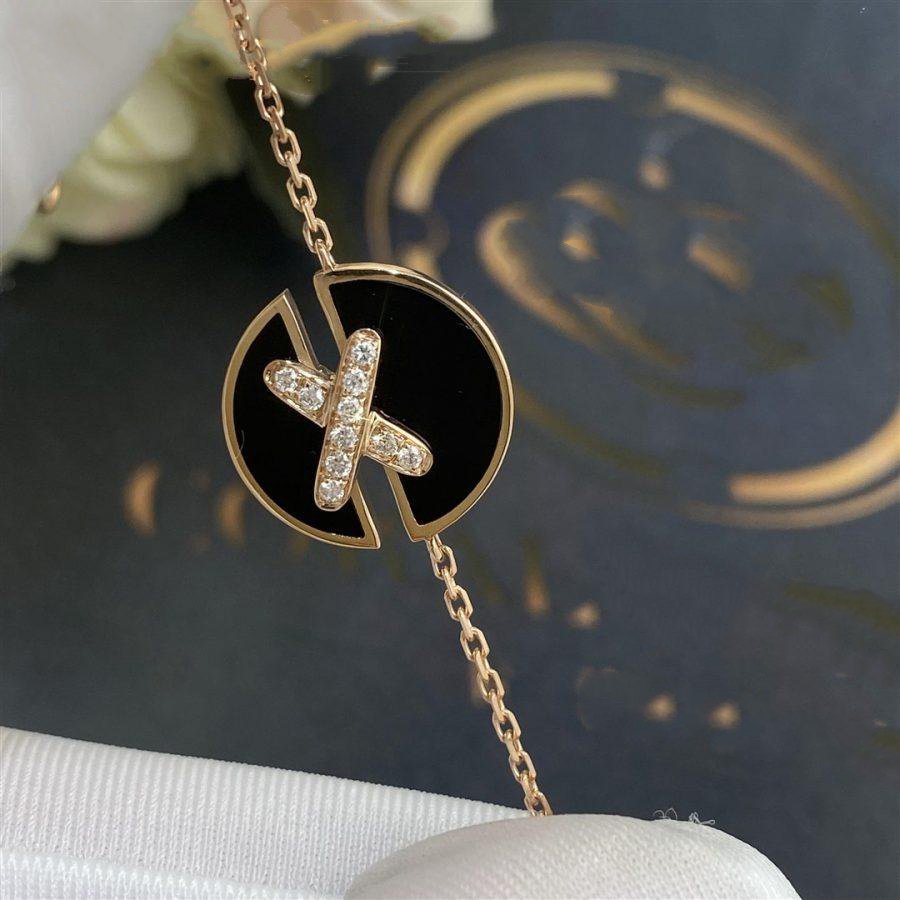 [Sophire Jewelry ]JEUX DE BRACELET ONYX PINK GOLD DIAMOND