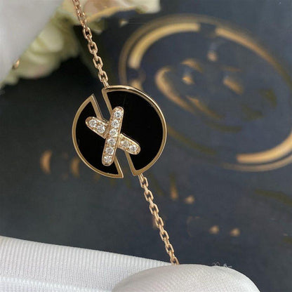 [Sophire Jewelry ]JEUX DE BRACELET ONYX PINK GOLD DIAMOND