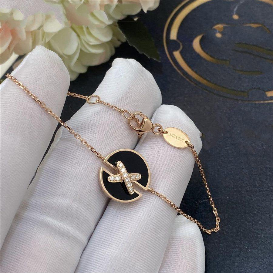 [Sophire Jewelry ]JEUX DE BRACELET ONYX PINK GOLD DIAMOND