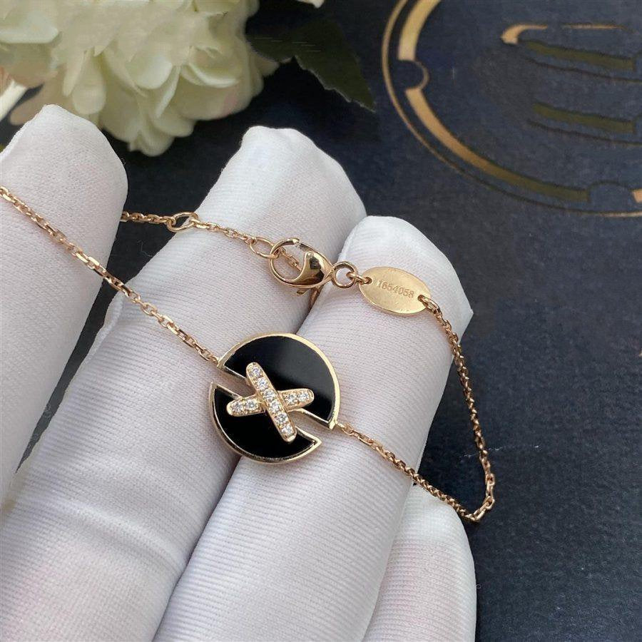 [Sophire Jewelry ]JEUX DE BRACELET ONYX PINK GOLD DIAMOND