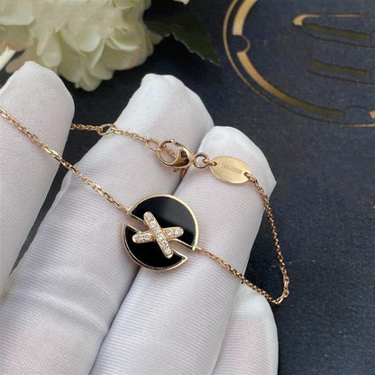 [Sophire Jewelry ]JEUX DE BRACELET ONYX PINK GOLD DIAMOND