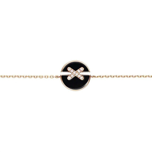 [Sophire Jewelry ]JEUX DE BRACELET ONYX PINK GOLD DIAMOND