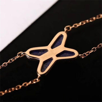 [Sophire Jewelry ]Hollow Design Four-Leaf Clover Flower Shape Bracelet