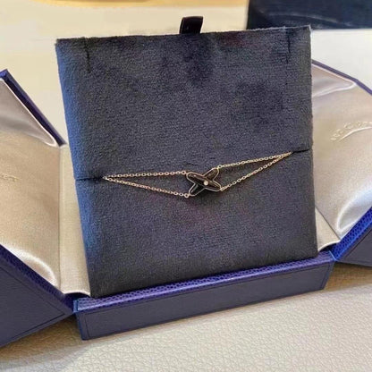 [Sophire Jewelry ]JEUX BRACELET ONYX PINK GOLD 1 DIAMOND