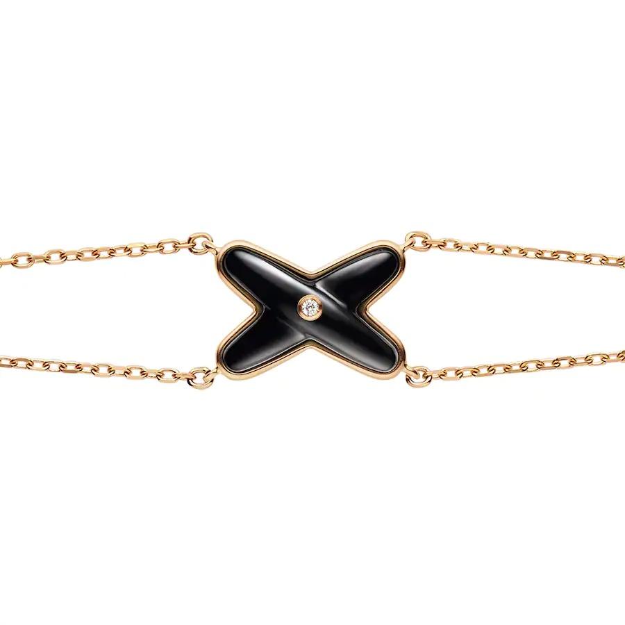 [Sophire Jewelry ]JEUX BRACELET ONYX PINK GOLD 1 DIAMOND