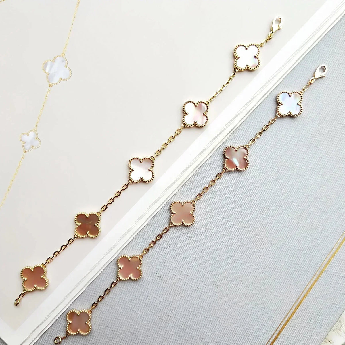 [Sophire Jewelry ] CLOVER 5 MOTIFS  PINK MOP BRACELET COLLECTION