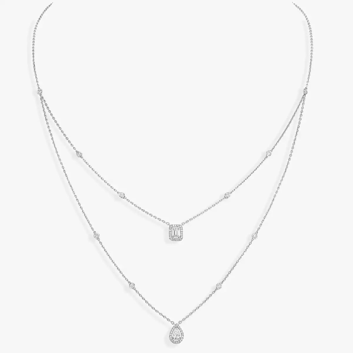 [Sophire Jewelry]Diamond Necklace My Twin 2 Rows