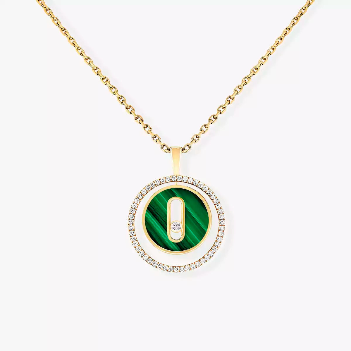 [Sophire Jewelry]Lucky Move Diamond Necklace in Rose Gold and White Mother-of-Pearl