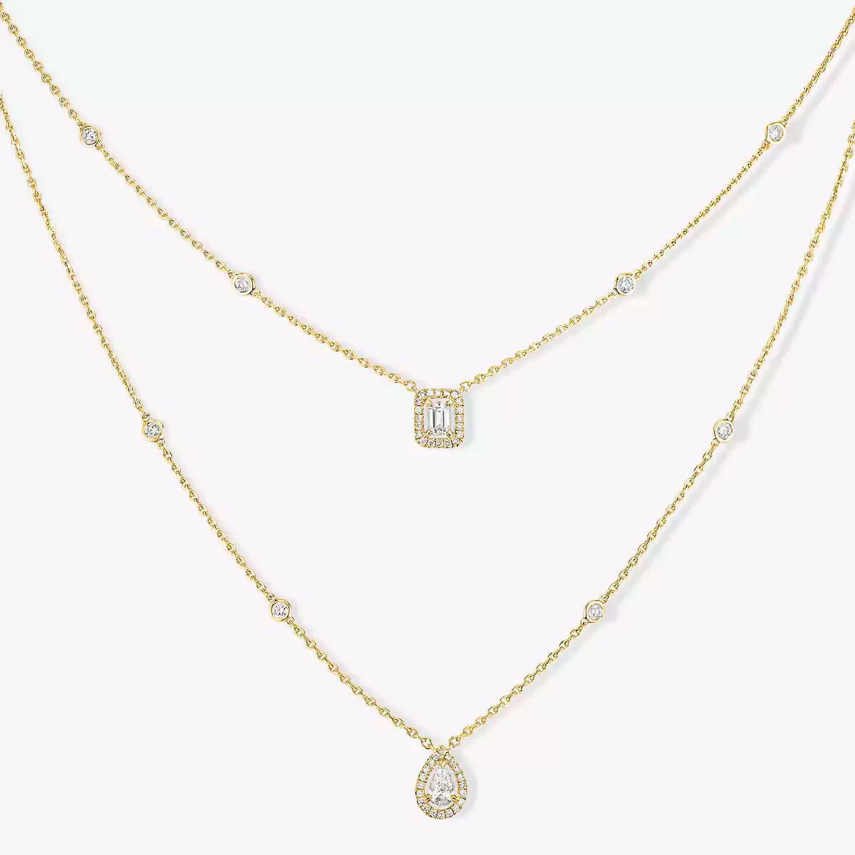 [Sophire Jewelry]Diamond Necklace My Twin 2 Rows