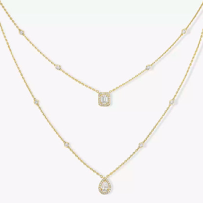 [Sophire Jewelry]Diamond Necklace My Twin 2 Rows