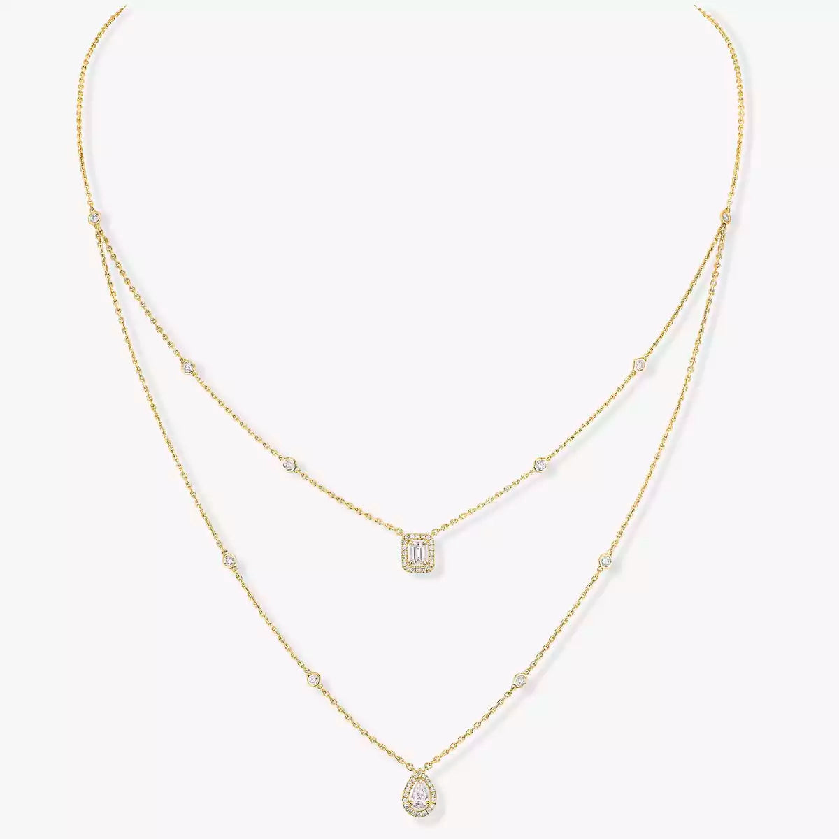 [Sophire Jewelry]Diamond Necklace My Twin 2 Rows