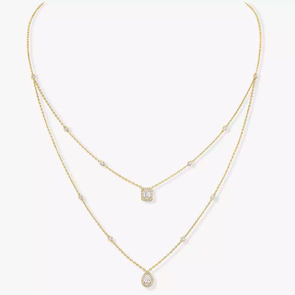 [Sophire Jewelry]Diamond Necklace My Twin 2 Rows