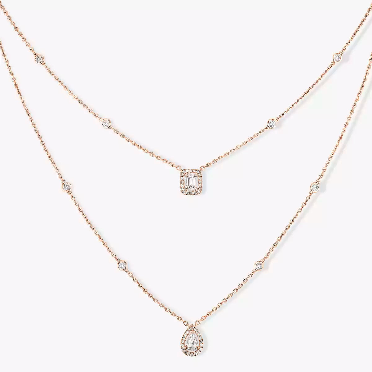 [Sophire Jewelry]Diamond Necklace My Twin 2 Rows
