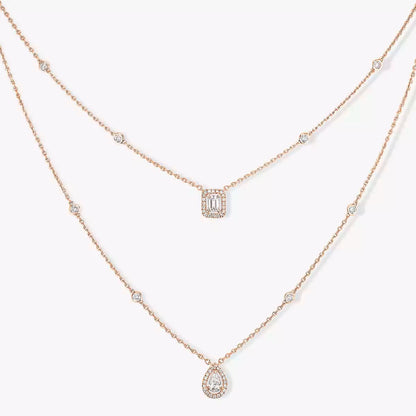 [Sophire Jewelry]Diamond Necklace My Twin 2 Rows