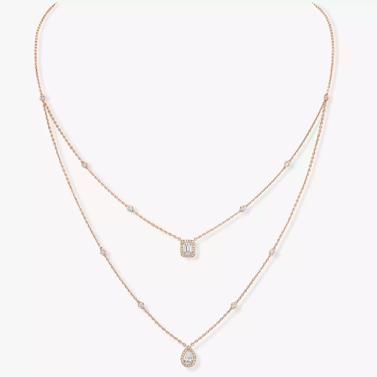 [Sophire Jewelry]Diamond Necklace My Twin 2 Rows