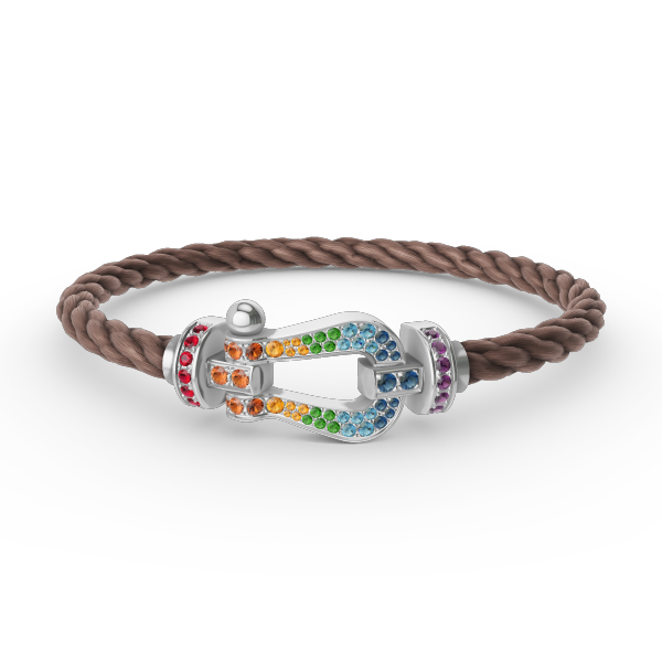 [Sophire Jewelry ]FORC LARGE HORSESHOE  COLORED DIAMOND BRACELET SILVER