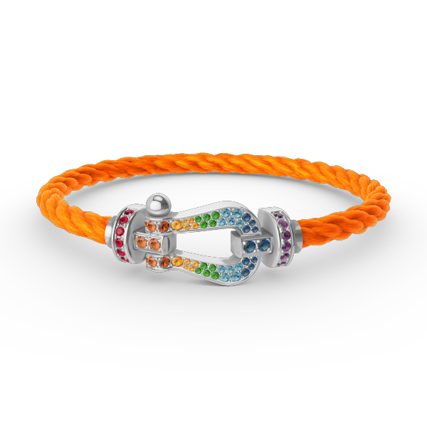 [Sophire Jewelry ]FORC LARGE HORSESHOE  COLORED DIAMOND BRACELET SILVER