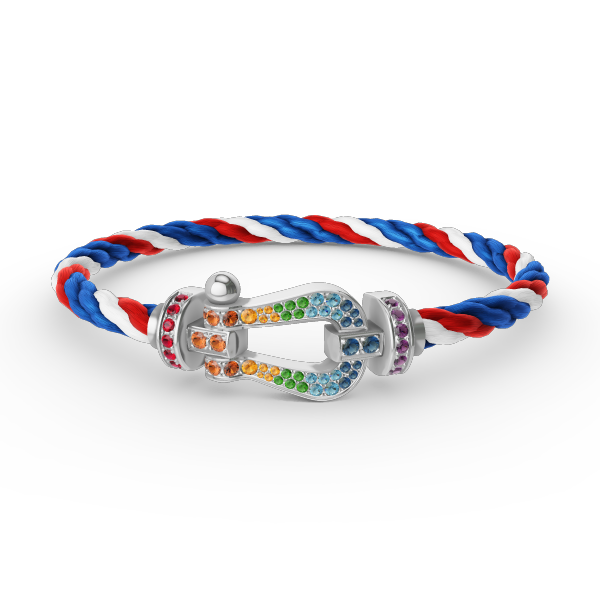 [Sophire Jewelry ]FORC LARGE HORSESHOE  COLORED DIAMOND BRACELET SILVER