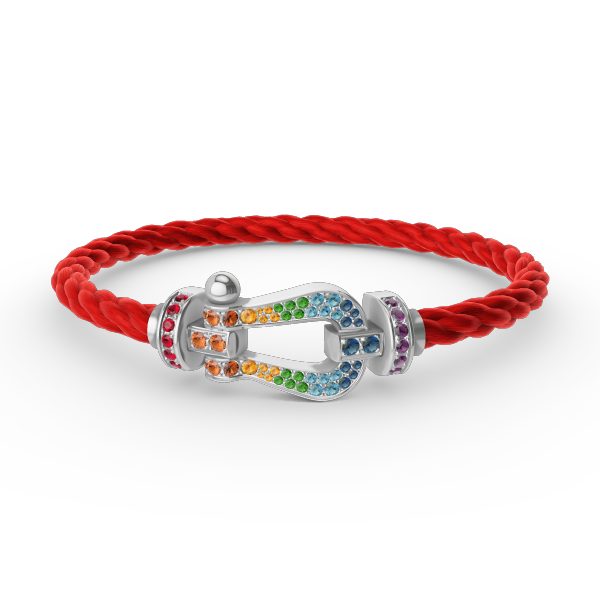 [Sophire Jewelry ]FORC LARGE HORSESHOE  COLORED DIAMOND BRACELET SILVER