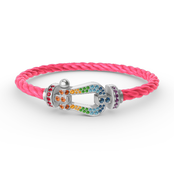 [Sophire Jewelry ]FORC LARGE HORSESHOE  COLORED DIAMOND BRACELET SILVER